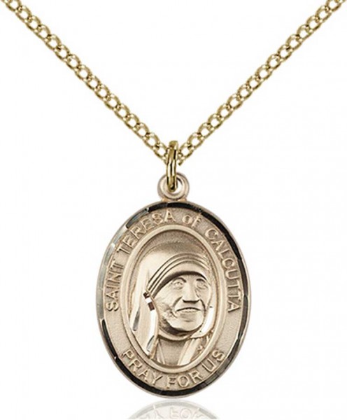 St. Teresa of Calcutta Medal, Gold Filled, Medium - Gold-tone