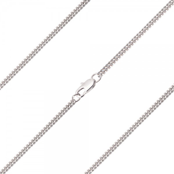 Medium Curb Chain with Clasp - Rhodium Plated