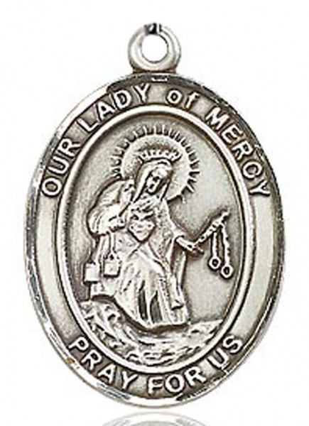 Our Lady of Mercy Medal, Sterling Silver, Large - No Chain