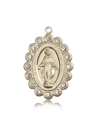 Miraculous Medal, 14 Karat Gold - 14 KT Yellow Gold