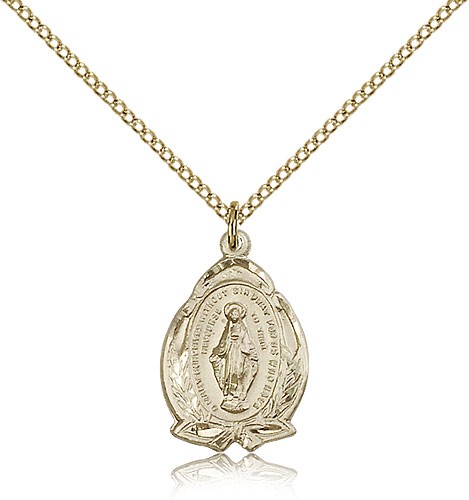 Miraculous Medal, Gold Filled - Gold-tone