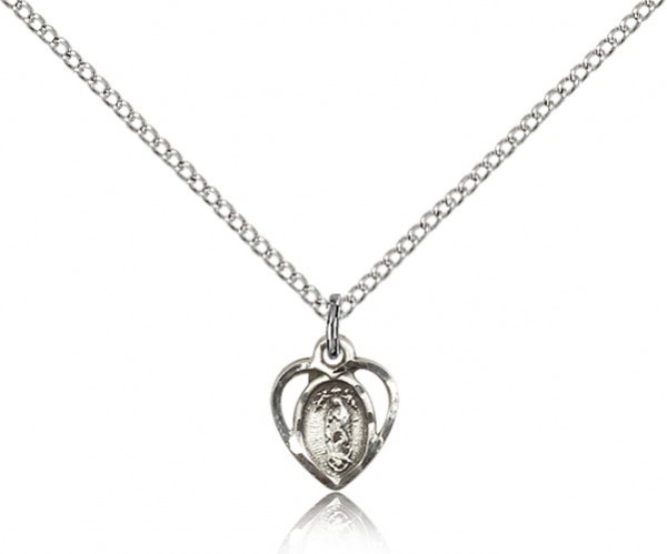 Our Lady of La Salette Medal, Sterling Silver - 18" 1.2mm Sterling Silver Chain + Clasp