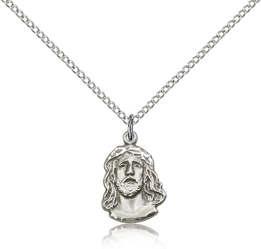 Ecce Homo Medal, Sterling Silver - 18" 1.2mm Sterling Silver Chain + Clasp