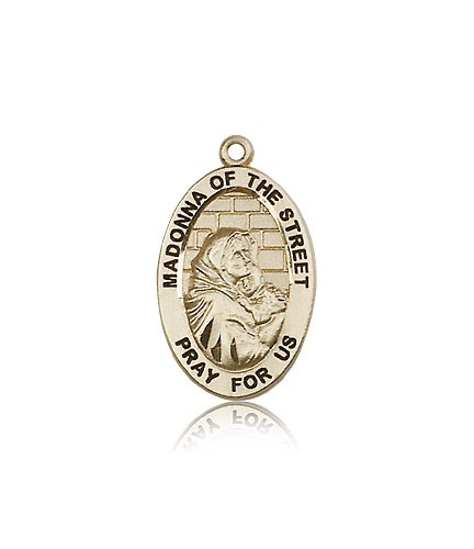 Madonna of the Street Medal, 14 Karat Gold - 14 KT Yellow Gold