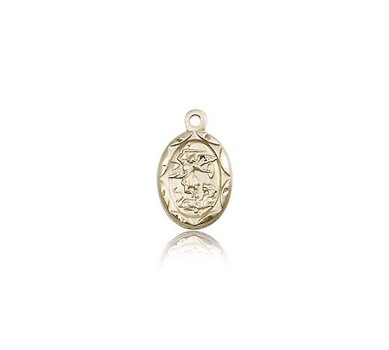 St. Michael the Archangel Medal, 14 Karat Gold - 14 KT Yellow Gold
