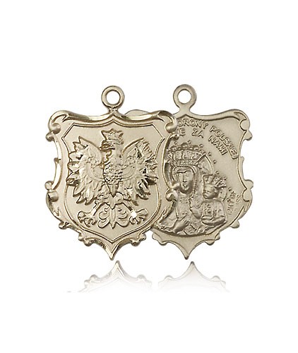 Our Lady of Czestochowa Medal, 14 Karat Gold - 14 KT Yellow Gold
