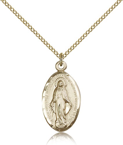 Miraculous Medal, Gold Filled - Gold-tone