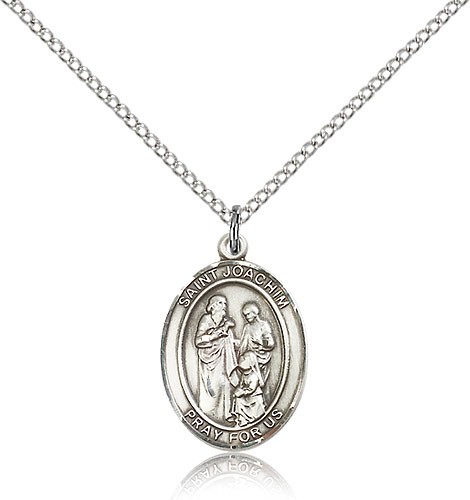 St. Joachim Medal, Sterling Silver, Medium - 18" 1.2mm Sterling Silver Chain + Clasp