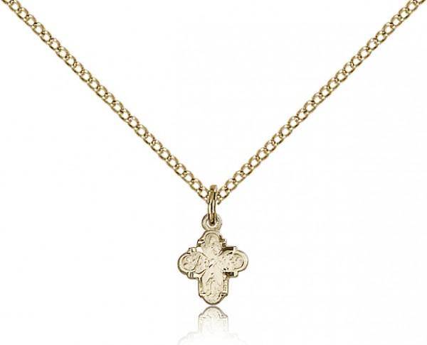 4 Way Cross Pendant, Gold Filled - Gold-tone