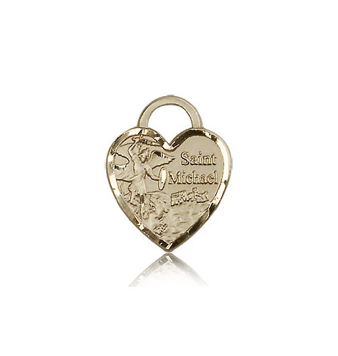 St. Michael the Archangel Medal, 14 Karat Gold - 14 KT Yellow Gold