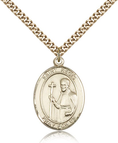 St. Regis Medal, Gold Filled, Large - 24" 2.4mm Gold Plated Chain + Clasp
