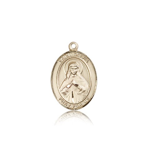 St. Olivia Medal, 14 Karat Gold, Medium - 14 KT Yellow Gold