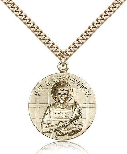 St. Lawrence Medal, Gold Filled - 24" 2.4mm Gold Plated Endless Chain