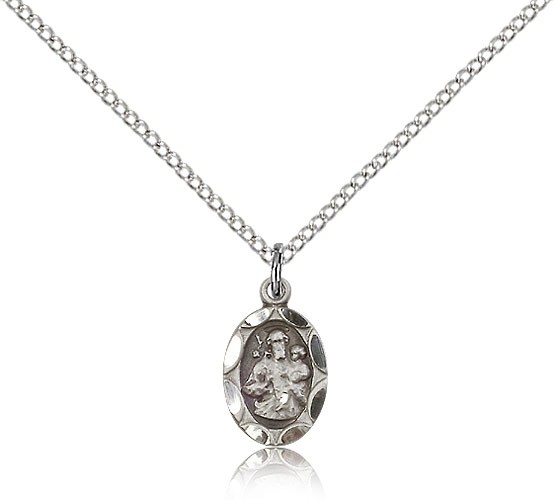 St. Joseph Medal, Sterling Silver - 18" 1.2mm Sterling Silver Chain + Clasp