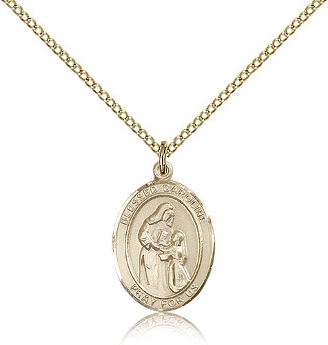 Blessed Caroline Gerhardinger Medal, Gold Filled, Small - Gold-tone
