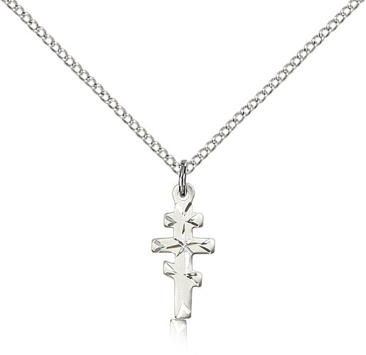 Greek Orthodox Cross Pendant, Sterling Silver - 18" 1.2mm Sterling Silver Chain + Clasp
