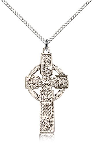 Kilklispeen Cross Pendant, Sterling Silver - 18" 1.2mm Sterling Silver Chain + Clasp