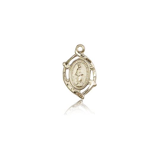 Miraculous Medal, 14 Karat Gold - 14 KT Yellow Gold