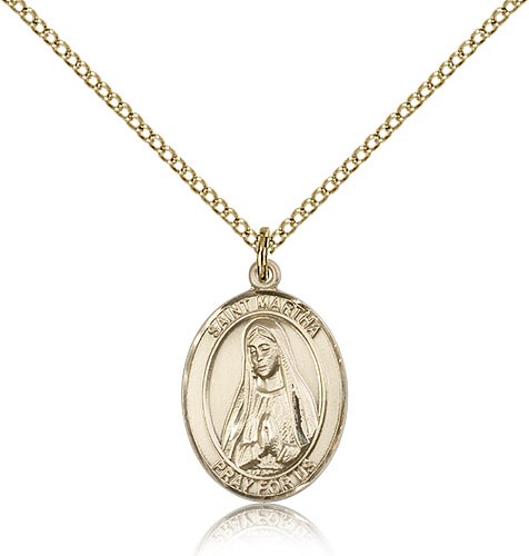 St. Martha Medal, Gold Filled, Medium - Gold-tone