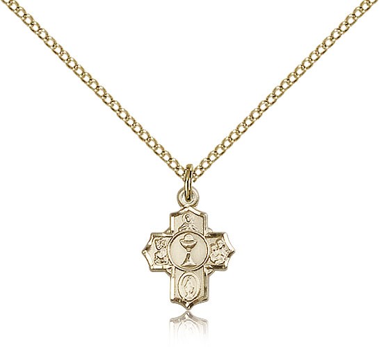 Communion 5 Way Cross Pendant, Gold Filled - Gold-tone
