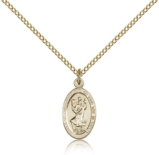 St. Christopher Medal, Gold Filled - Gold-tone