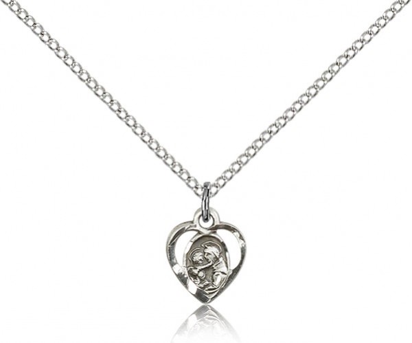 St. Anthony of Padua Medal, Sterling Silver - 18" 1.2mm Sterling Silver Chain + Clasp