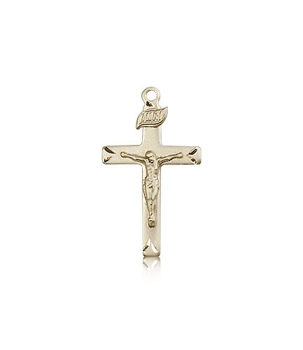 Crucifix Pendant, 14 Karat Gold - 14 KT Yellow Gold
