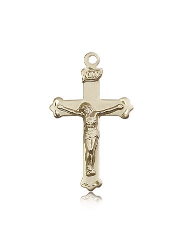 Crucifix Pendant, 14 Karat Gold - 14 KT Yellow Gold