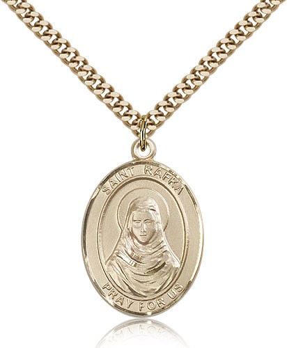 St. Rafta Medal, Gold Filled, Large - 24" 2.4mm Gold Plated Chain + Clasp