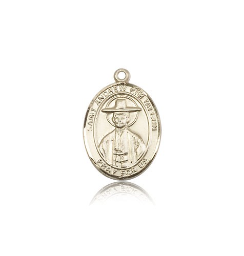 St. Andrew Kim Taegon Medal, 14 Karat Gold, Medium - 14 KT Yellow Gold