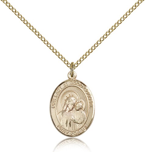 Our Lady of Good Counsel Medal, Gold Filled, Medium - Gold-tone