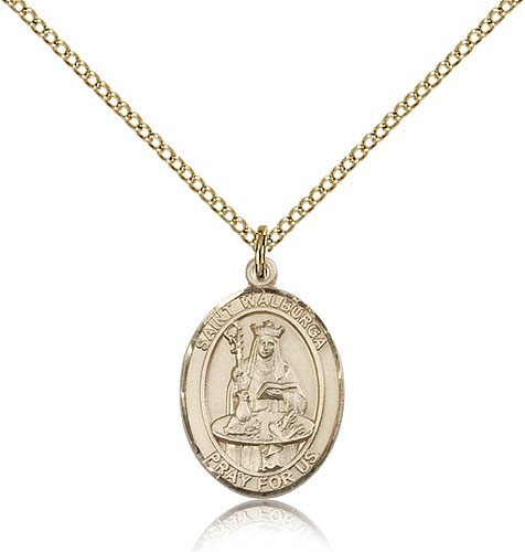 St. Walburga Medal, Gold Filled, Medium - Gold-tone