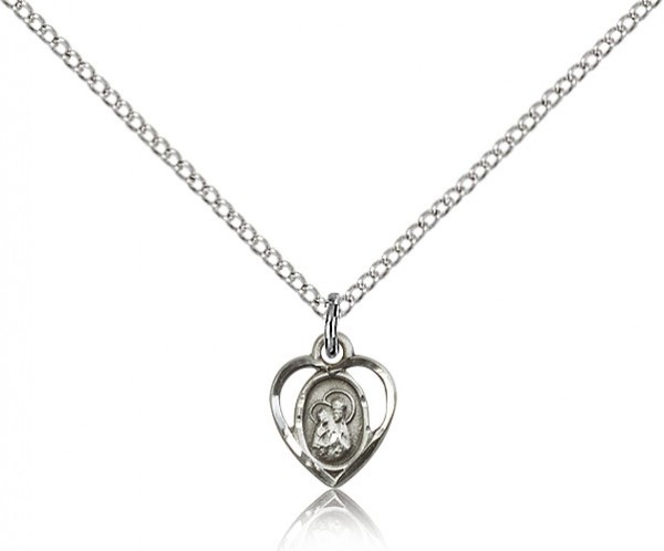 St. Ann Medal, Sterling Silver - 18" 1.2mm Sterling Silver Chain + Clasp