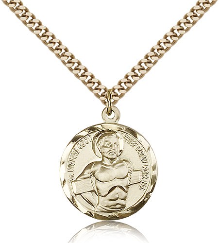 Dismas Medal, Gold Filled - 24" 2.4mm Gold Plated Endless Chain