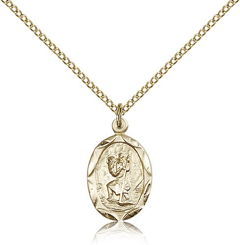 St. Christopher Medal, Gold Filled - Gold-tone