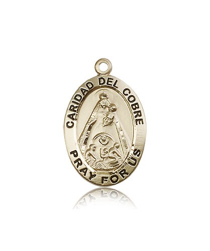 Caridad Del Cobre Medal, 14 Karat Gold - 14 KT Yellow Gold