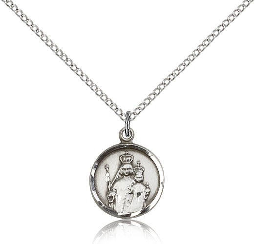 Our Lady of Consolation Medal, Sterling Silver - 18" 1.2mm Sterling Silver Chain + Clasp