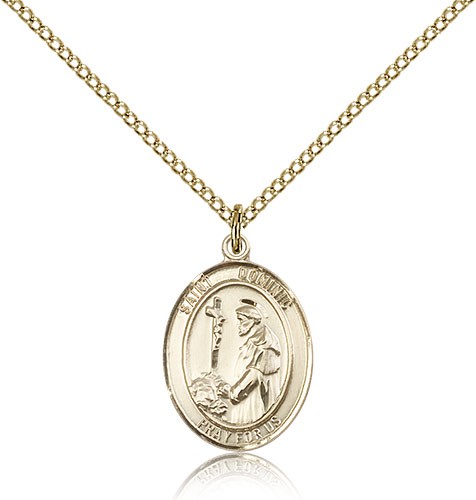 St. Dominic De Guzman Medal, Gold Filled, Medium - Gold-tone