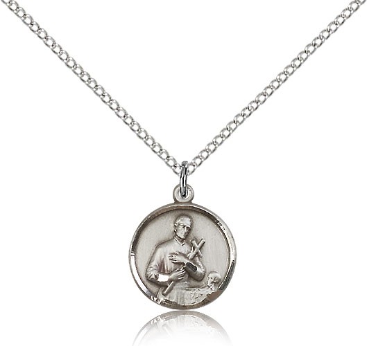 St. Gerard Medal, Sterling Silver - 18" 1.2mm Sterling Silver Chain + Clasp