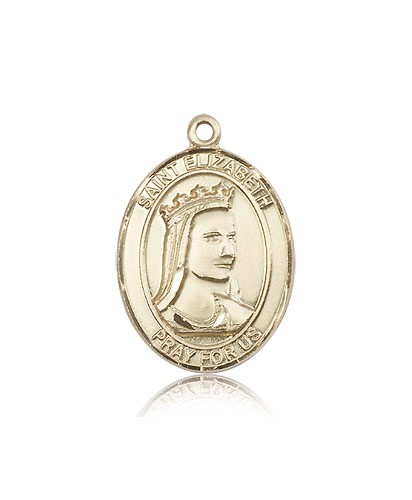 St. Elizabeth of Hungary Medal, 14 Karat Gold, Large - 14 KT Yellow Gold