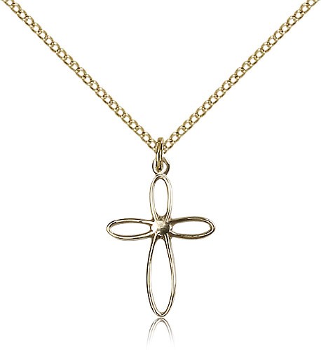 Loop Cross Pendant, Gold Filled - Gold-tone
