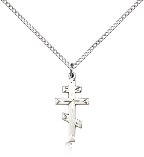 Cross Pendant, Sterling Silver - 18" 1.2mm Sterling Silver Chain + Clasp