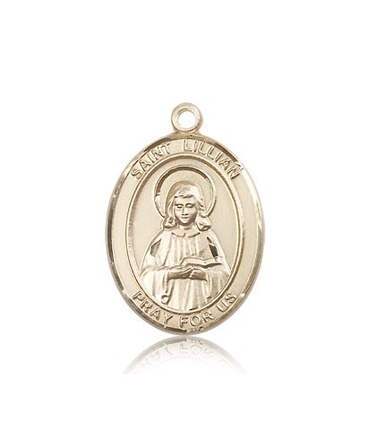 St. Lillian Medal, 14 Karat Gold, Large - 14 KT Yellow Gold