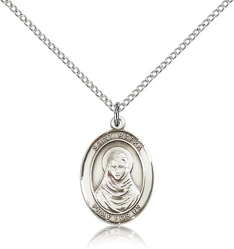 St. Rafta Medal, Sterling Silver, Medium - 18" 1.2mm Sterling Silver Chain + Clasp