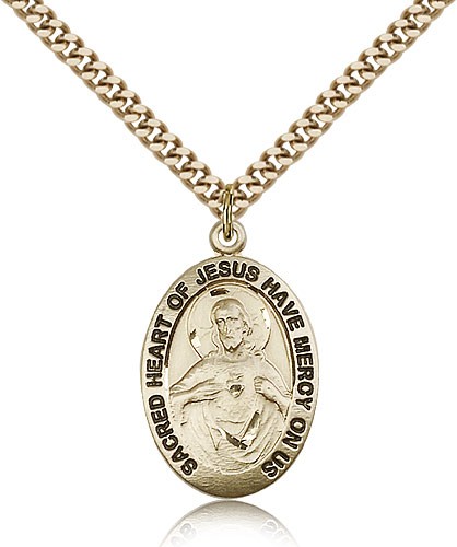 Scapular Medal, Gold Filled - 24" 2.4mm Gold Plated Endless Chain