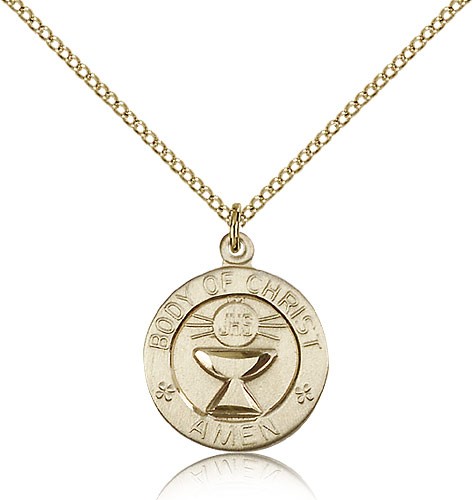 Body of Christ Medal, Gold Filled - Gold-tone