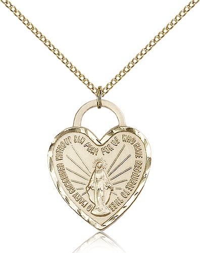 Miraculous Heart Medal, Gold Filled - Gold-tone