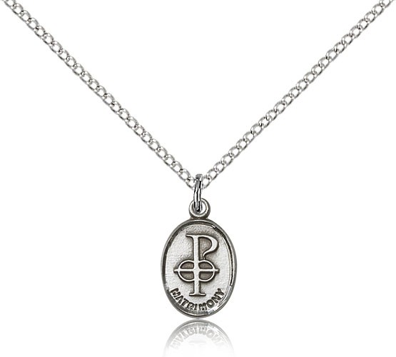 Matrimony Medal, Sterling Silver - 18" 1.2mm Sterling Silver Chain + Clasp