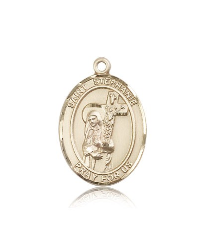 St. Stephanie Medal, 14 Karat Gold, Large - 14 KT Yellow Gold