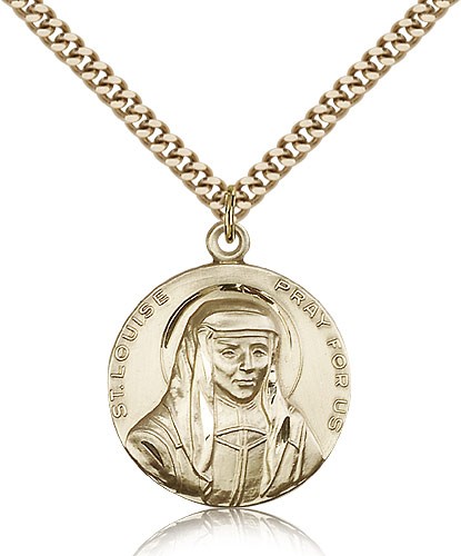 St. Louise Medal, Gold Filled - 24" 2.4mm Gold Plated Endless Chain